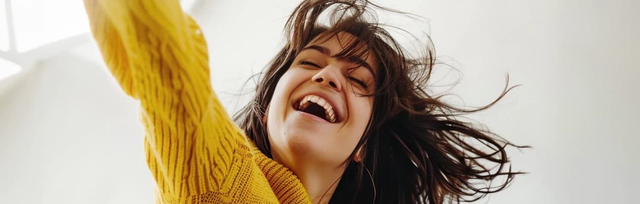 Smiling woman happy after dental visit